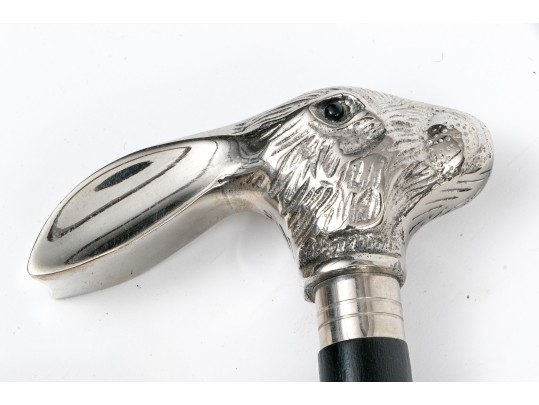 Three Vintage Walking Sticks With Decorative Handles, Including A Rabbit 