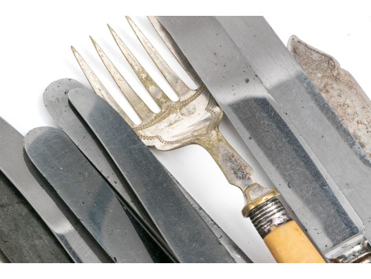 Assembled Sixty-Five Piece Flatware Collection With Wood, Bone, And Antler Handles 