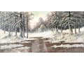 Signed Donna Large Oil On Canvas, Winter Landscape