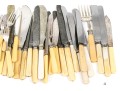 Assembled Sixty-Five Piece Flatware Collection With Wood, Bone, And Antler Handles 
