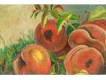 J.H. Anderson, Primitive Painting On Slate Board, Still Life With Peaches
