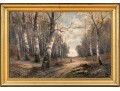 Antique Signed Oil On Canvas, Autumnal Forest Landscape Scene