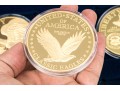 Eight U.S. Commemorative Gilt Silver Plated Coins In Two Cases