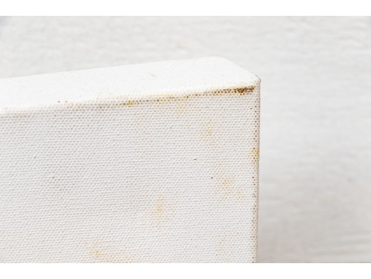 Anthony DeLaurentis Jr. (CT Artist)  Acrylic On Canvas, Abstract In Orange And Tan On White