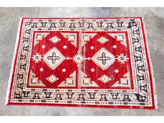 Hand-knotted Wool Carpet, 7'-3 1/2