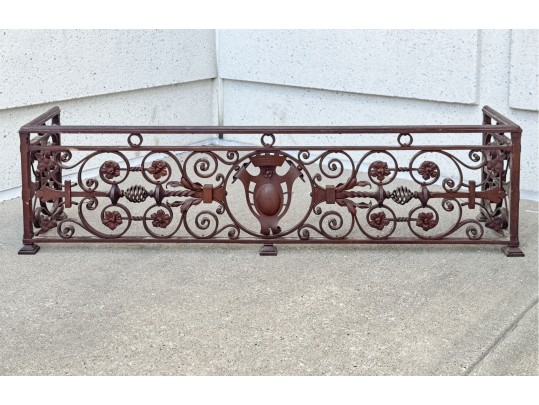 Impressive Antique Hand Wrought Iron Fire Fender 