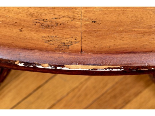 Antique English Inlaid Oval Table