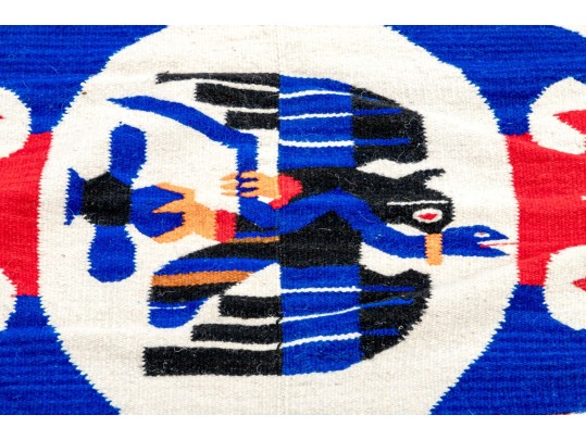 Mexican Woven Wool Serape, 5'11