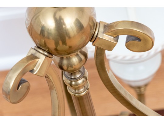 Lenox By Quoizel Brass And Ceramic Chandelier