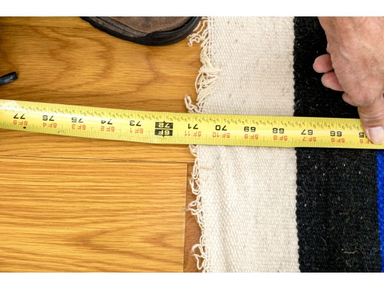 Mexican Woven Wool Serape, 5'11