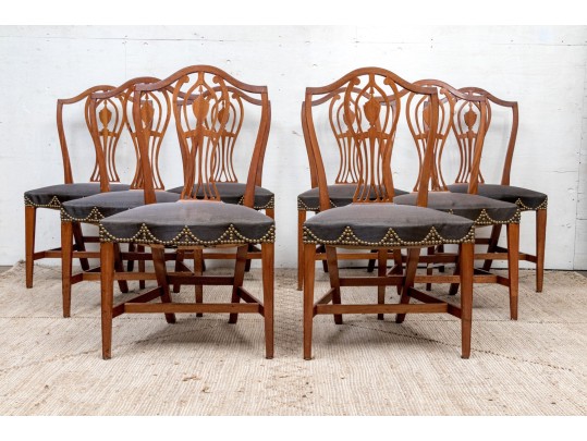 Set Of Eight American Federal Dining Chairs, Ca. 1800-1820 Hartford CT