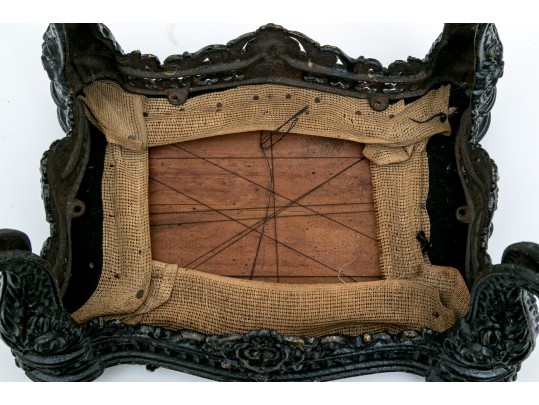 Antique Upholstered Cast Iron Foot Stool