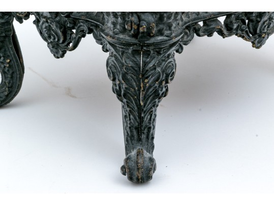 Antique Upholstered Cast Iron Foot Stool