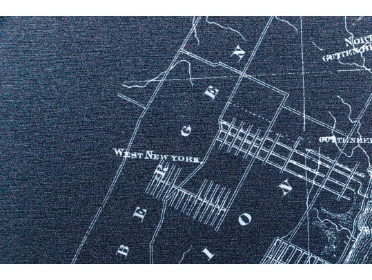 Etched Print On Metal, Antique Plan Of New York And Brooklyn