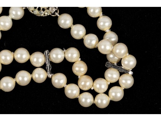 Natural Graduated Pearl Necklace And Bracelet