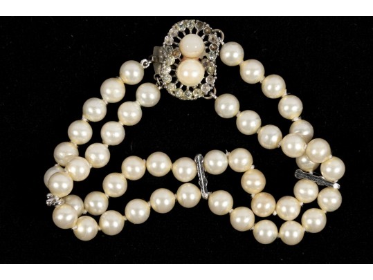Natural Graduated Pearl Necklace And Bracelet