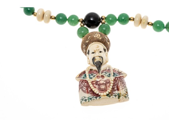 Lot Of Four Assorted Jewelry Pieces, Including Chalcedony Beads