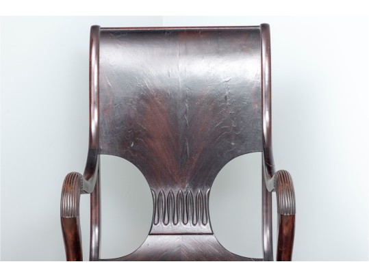 Vintage Highly Figured Mahogany Classical Style Rocking Chair Ca. 1890-1920