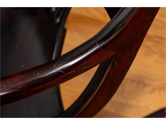 Vintage Highly Figured Mahogany Classical Style Rocking Chair Ca. 1890-1920