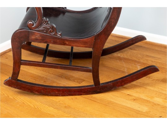 Vintage Highly Figured Mahogany Classical Style Rocking Chair Ca. 1890-1920