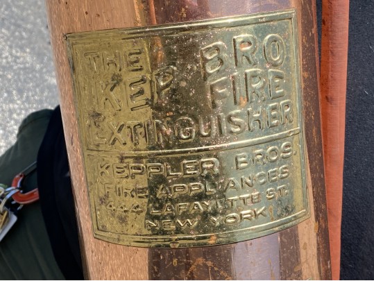Antique Copper And Brass Keppler Bros. New York Fire Extiunguisher