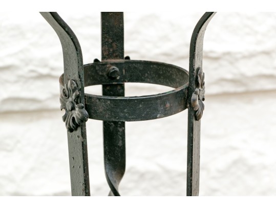Vintage Iron Plant Stand With Planter