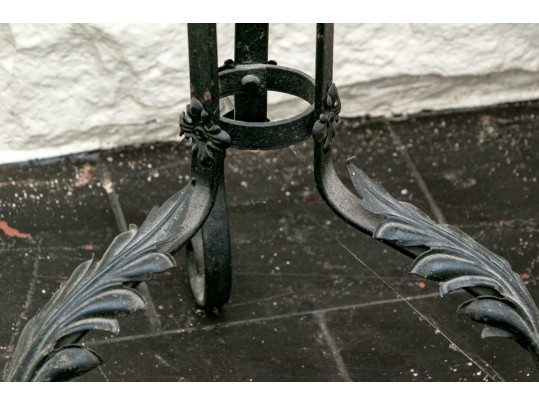 Vintage Iron Plant Stand With Planter