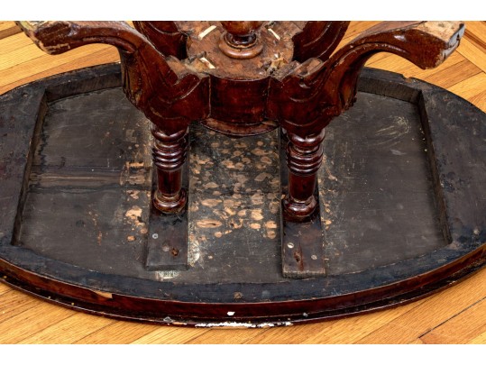Antique English Inlaid Oval Table
