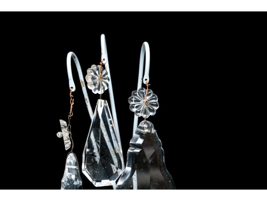 Pair Of Vintage Paint Decorated Metal Sconces