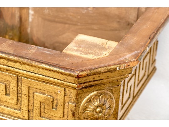 Neoclassical Marble Top Gilt Wood Console