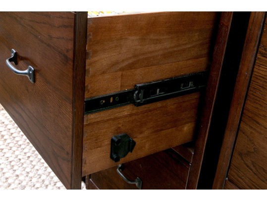 Group Of Three Oak Veneered Filing Cabinets