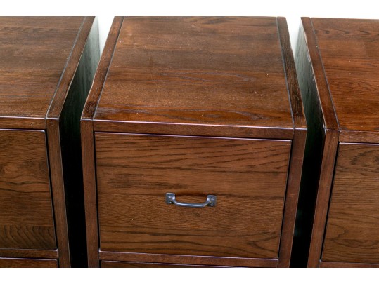 Group Of Three Oak Veneered Filing Cabinets