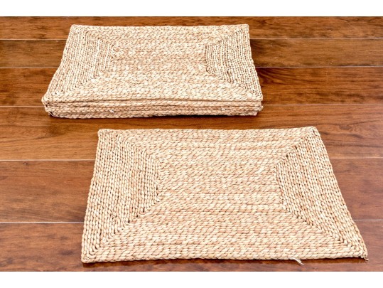 Group Of Six Woven Natural Fiber Place Settings