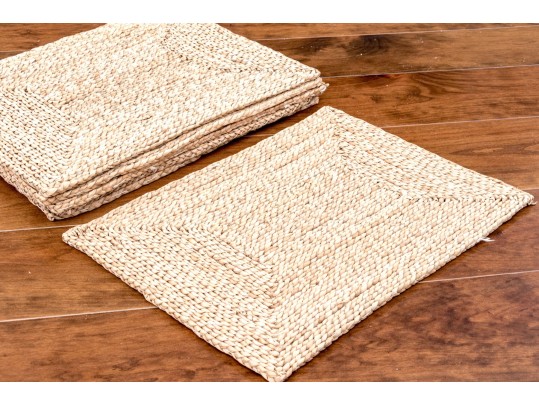 Group Of Six Woven Natural Fiber Place Settings