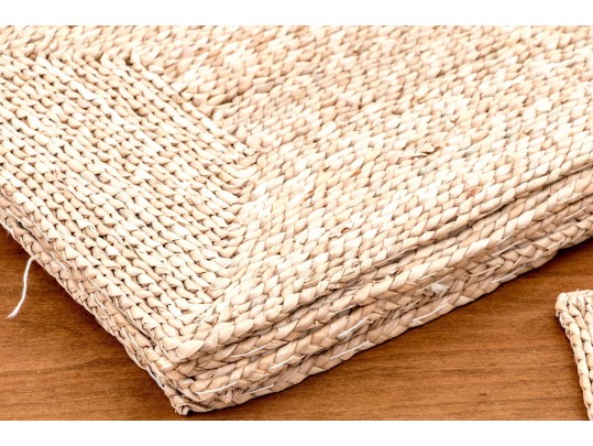 Group Of Six Woven Natural Fiber Place Settings