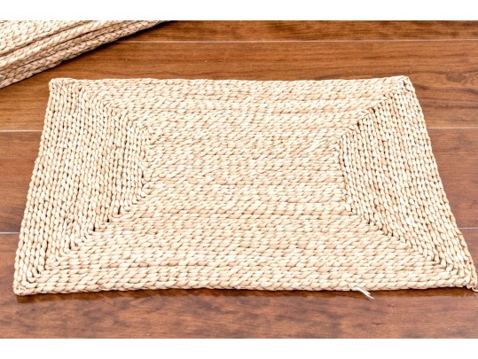 Group Of Six Woven Natural Fiber Place Settings