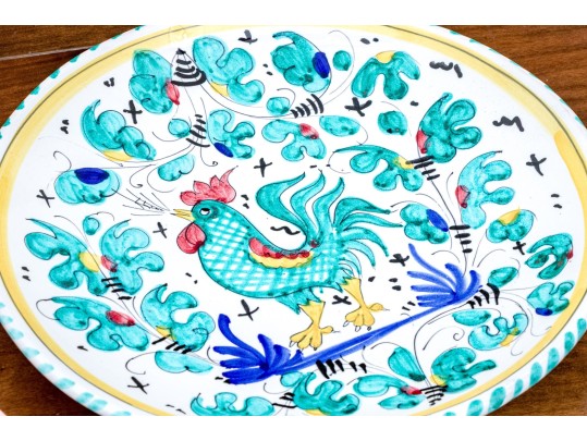 Variety Of Hand-Painted Ceramics, Including Deruta And Llamas