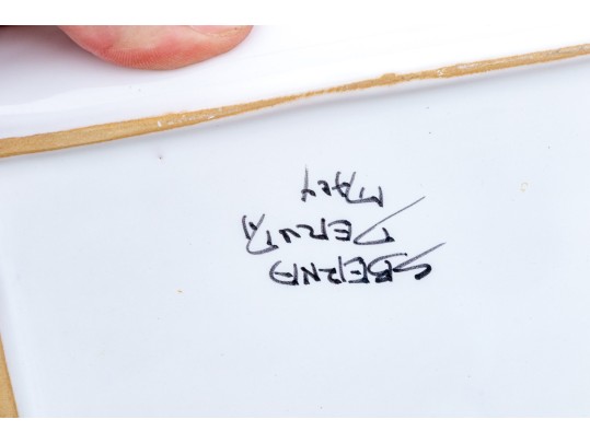 Variety Of Hand-Painted Ceramics, Including Deruta And Llamas