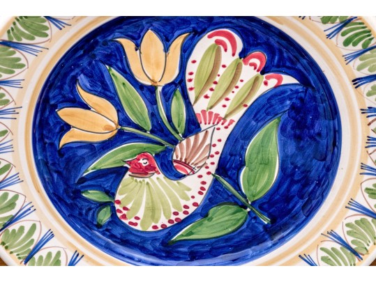 Variety Of Hand-Painted Ceramics, Including Deruta And Llamas