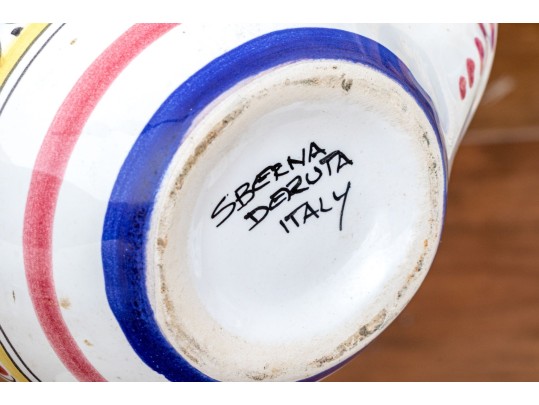 Variety Of Hand-Painted Ceramics, Including Deruta And Llamas