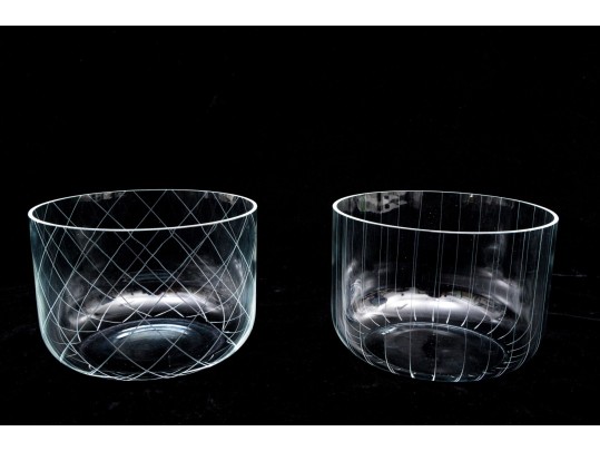 Two Tiffany & Co. Glass Serving Bowls