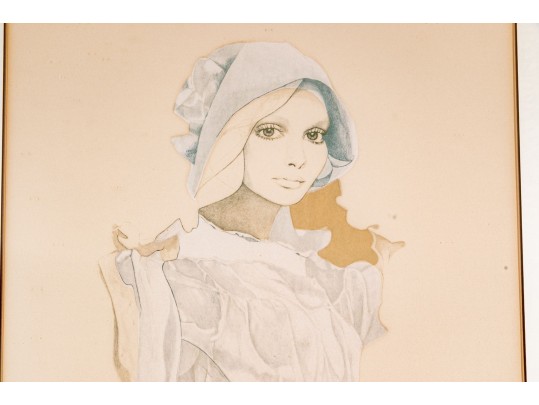 Christine Rosamond (American, 1947-1994) Signed Ltd. Ed. Lithograph, Fashionable Lady