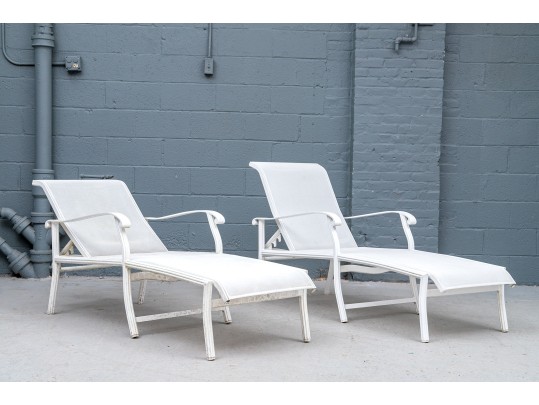 Pair Of Garden Chaise Lounges