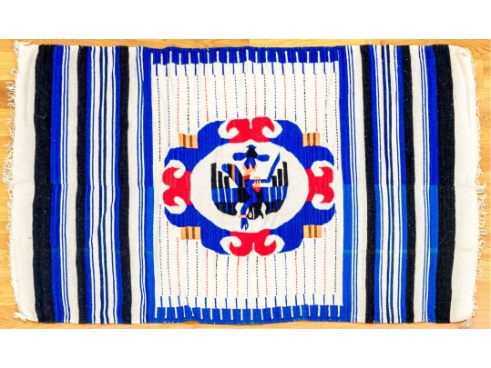 Mexican Woven Wool Serape, 5'11