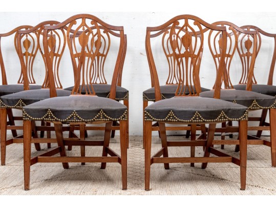 Set Of Eight American Federal Dining Chairs, Ca. 1800-1820 Hartford CT
