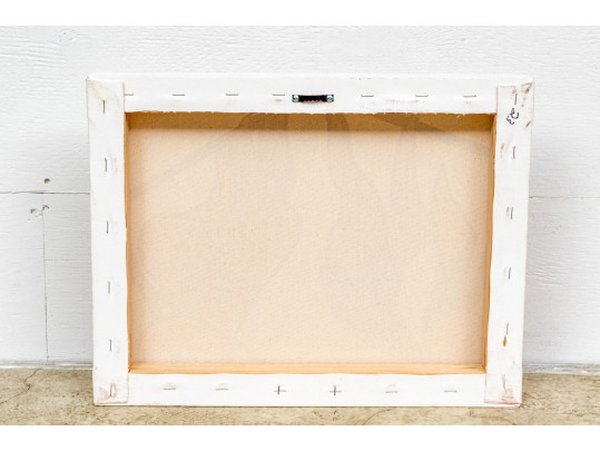 Anthony DeLaurentis Jr. (CT Artist)  Acrylic On Canvas, Abstract In Orange And Tan On White