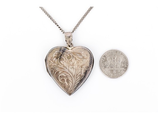 Sterling Silver Collection Of Heart Motif Jewelry Pieces