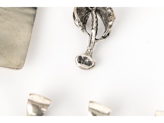 Sterling Silver Charming Collection Of Beach Motif Jewelry Pieces,