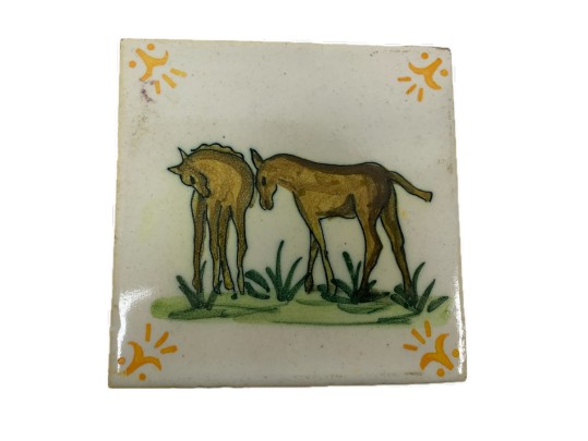Group Of 7 Vintage Hand Painted Sant’ Anna Tiles
