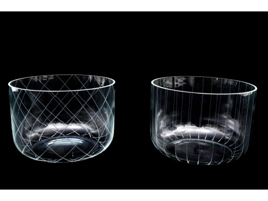 Two Tiffany & Co. Glass Serving Bowls